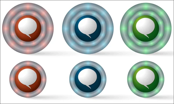 Uppsättning av sex ikoner med pratbubblan — Stock vektor