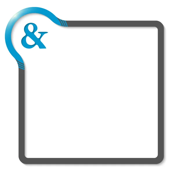 Cadre pour texte avec coin bleu et ampersand — Image vectorielle