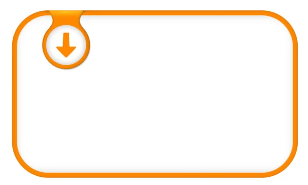 Orange text frame for any text with arrow — Stock Vector