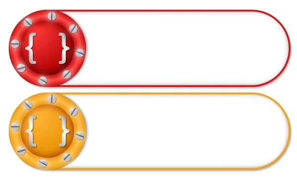 Set di due pulsanti con viti e staffe quadre — Vettoriale Stock