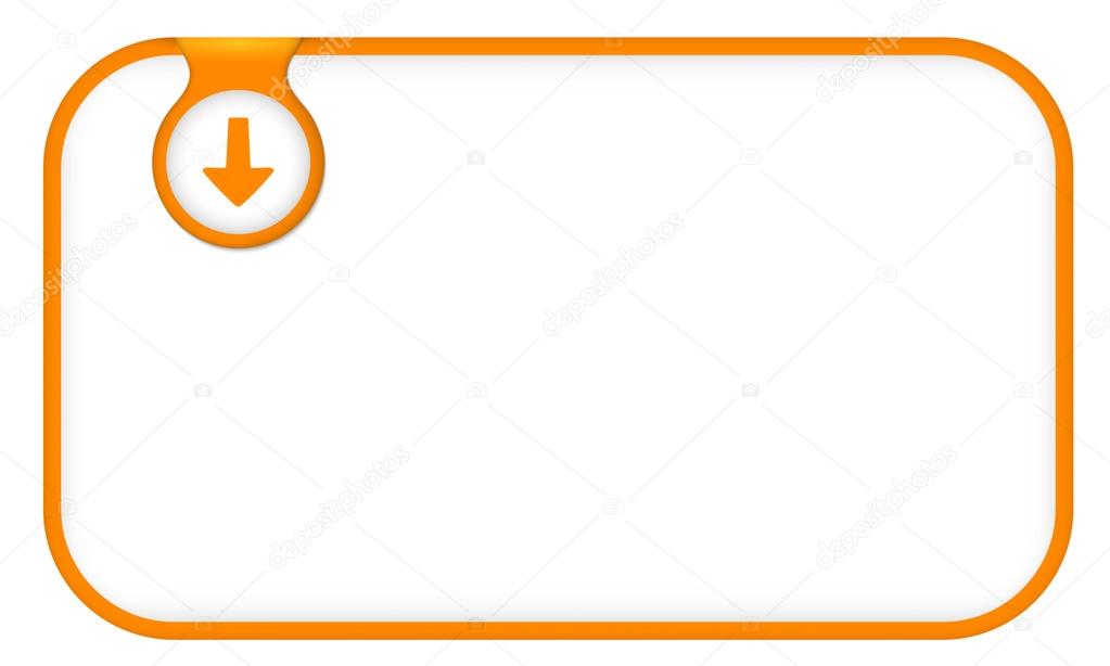 orange text frame for any text with arrow