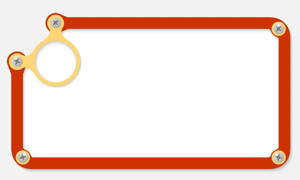 Cadre redl pour texte avec vis — Image vectorielle