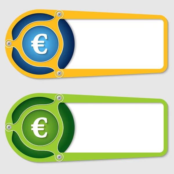 Set van twee vakken voor tekstinvoer met eurosymbool — Stockvector