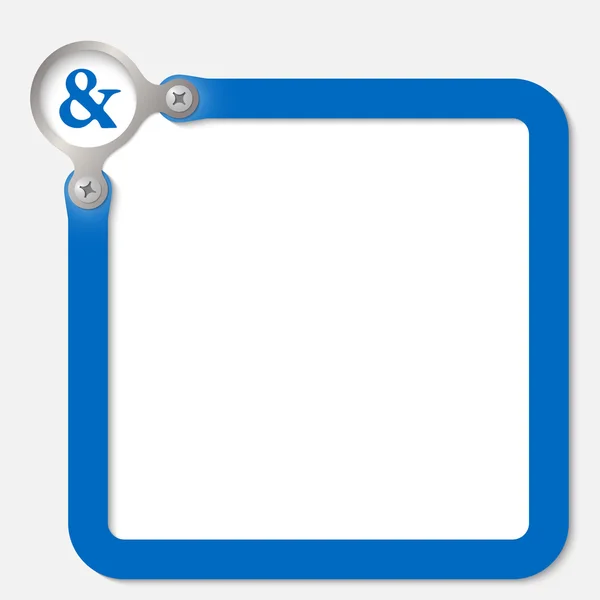 Modrá rám pro libovolný text s ampersand — Stockový vektor