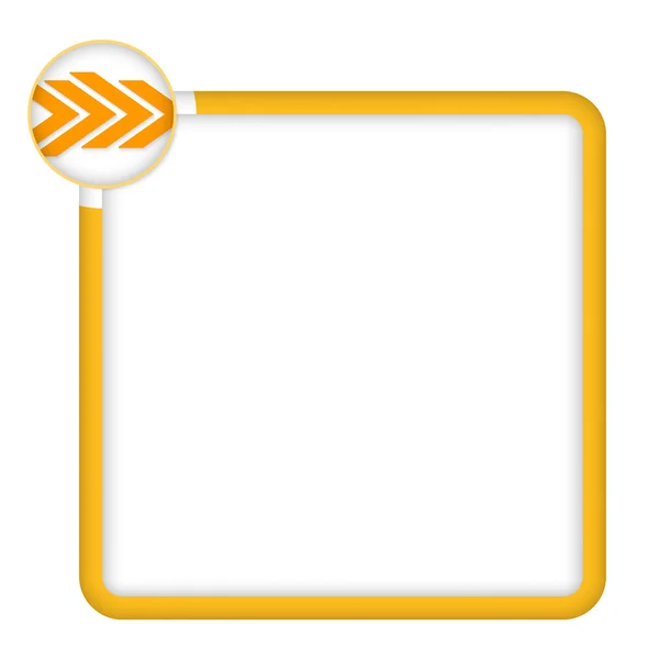 Yellow frame for any text with arrows — Stock Vector