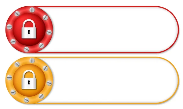 Conjunto de dois botões com parafusos e cadeado —  Vetores de Stock