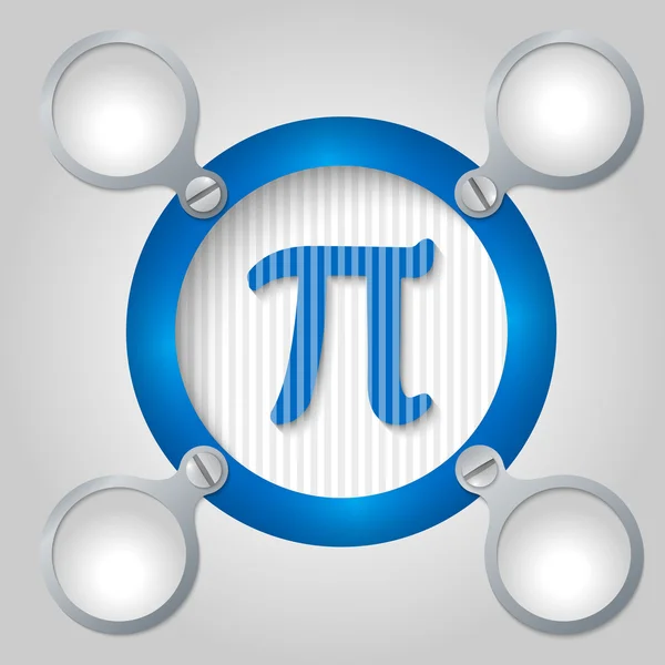 Blauer Kreisrahmen für Text und Pi-Symbol — Stockvektor