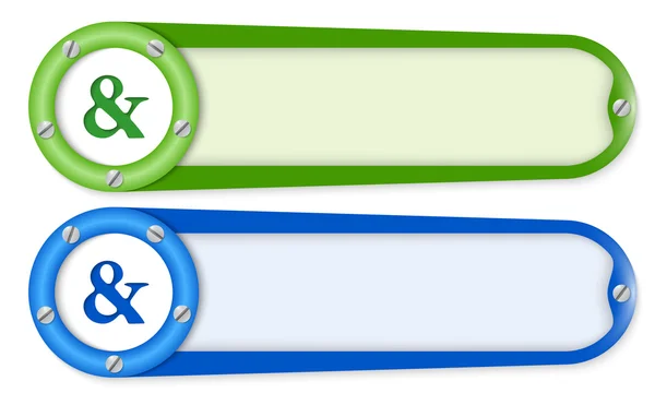 Conjunto de dois botões com parafusos e ampersand — Vetor de Stock