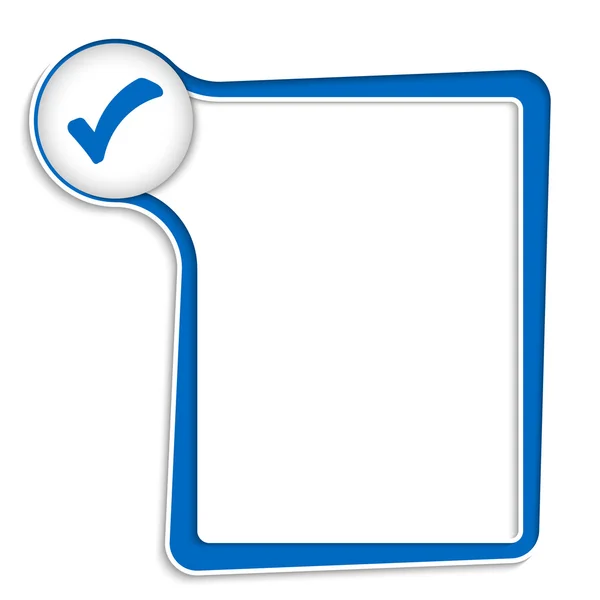 Caixa de texto azul para qualquer texto com caixa de seleção — Vetor de Stock