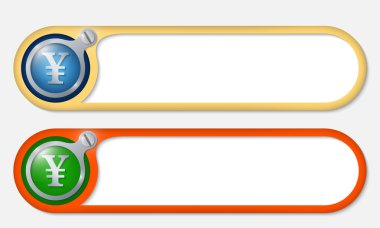 vida ve yen sembolü ile vektör düğmeleri