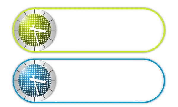 Deux boutons vectoriels avec grille et montres — Image vectorielle