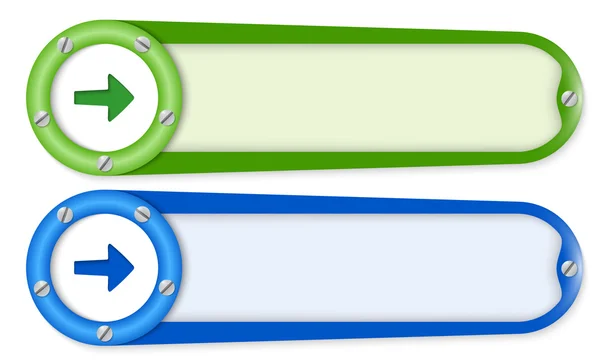 Ensemble de deux boutons avec vis et flèche — Image vectorielle