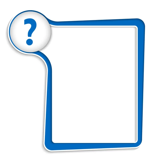 Soru işareti ile herhangi bir metin için mavi metin kutusu — Stok Vektör