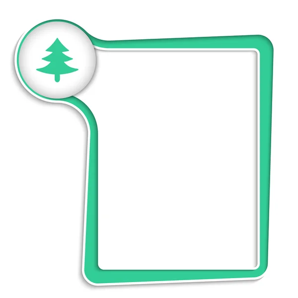 Cuadro de texto verde para cualquier texto con símbolo de árbol — Vector de stock