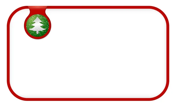 Cadre de texte rouge pour tout texte avec arbre de Noël — Image vectorielle