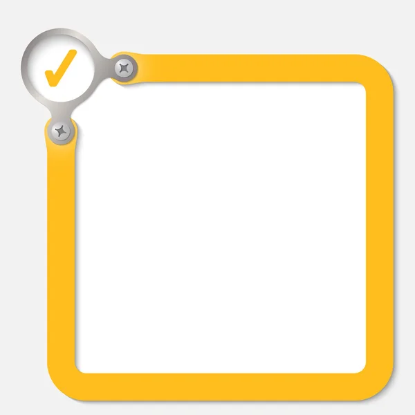 Yellow frame for any text with check box — Stock Vector