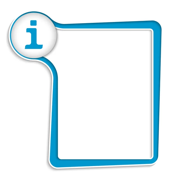 Niebieska ramka dla dowolnego tekstu z symbolem informacji — Wektor stockowy