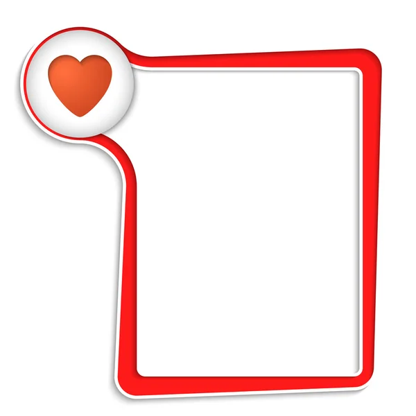 Cuadro de texto rojo para cualquier texto con corazón — Vector de stock