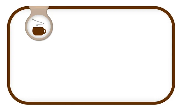 Marco de texto marrón para cualquier texto con taza de café — Vector de stock