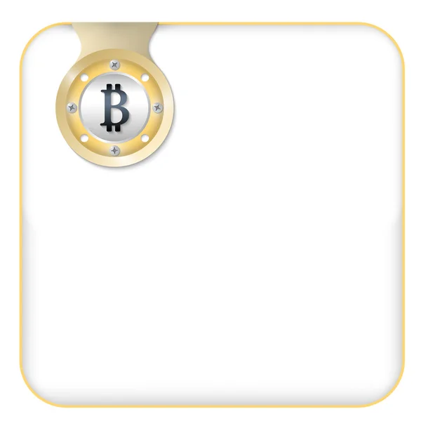 Caixa de vetor para qualquer texto com símbolo bitcoin —  Vetores de Stock
