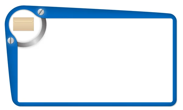 青いベクトル封筒付きのテキスト ボックス — ストックベクタ