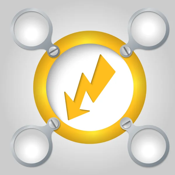 Moldura circular amarela para texto e flash — Vetor de Stock