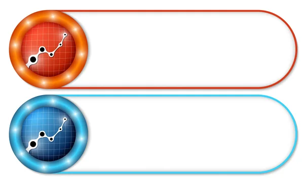 Conjunto de dois botões com gráfico — Vetor de Stock