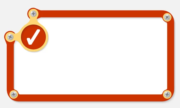 ネジとチェック ボックスのテキストの赤いフレーム — ストックベクタ