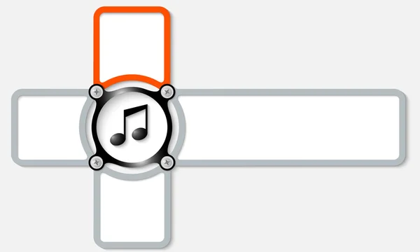 Vier frame voor elke tekst met muziek pictogram — Stockvector
