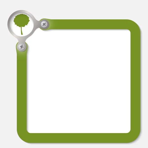 Zelený rám pro libovolný text symbolem strom — Stockový vektor