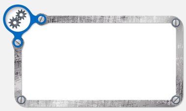 Vidalar ve cogwheels metin için metal çerçeve