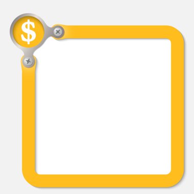 Sarı çerçeve için herhangi bir metin dolar simgesiyle