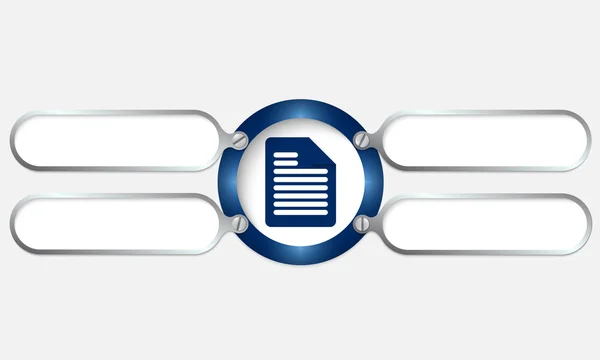 Quattro frame per qualsiasi testo con icona del documento — Vettoriale Stock