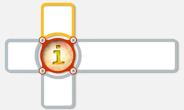 Quattro frame per qualsiasi testo con simbolo info — Vettoriale Stock