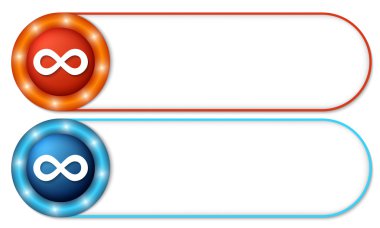 sonsuzluk simgesiyle iki düğme kümesi