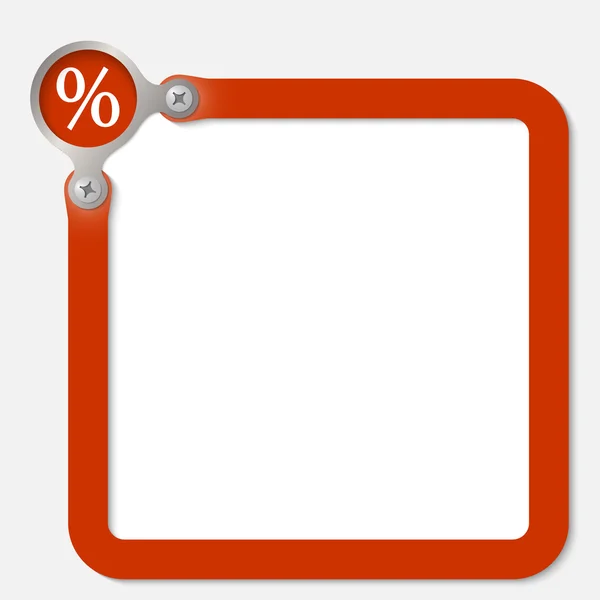 Red frame for any text with percent symbol — Stock Vector