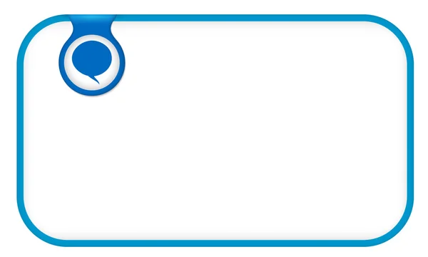 Moldura de texto azul para qualquer texto com bolha de fala — Vetor de Stock