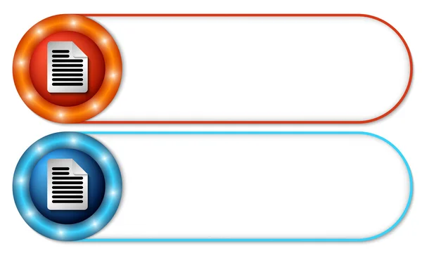 Conjunto de dos botones con icono de documento — Archivo Imágenes Vectoriales