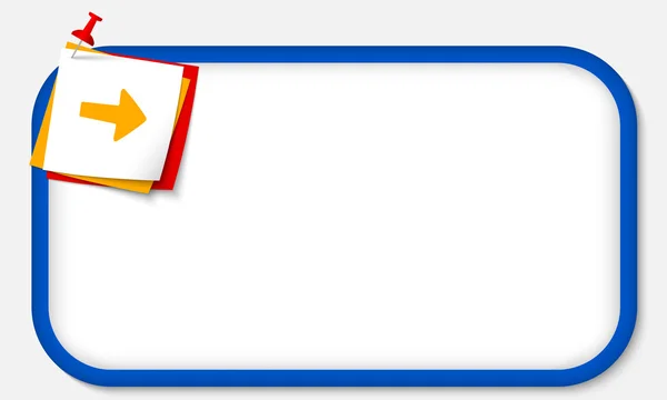 Marco azul con empuje y flecha — Archivo Imágenes Vectoriales