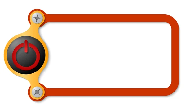 Cadre rouge avec vis et bouton d'alimentation — Image vectorielle