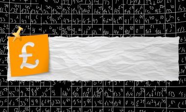 Buruşuk kağıt ve Sterlini sembolü ile banner