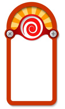 Kırmızı dikey kutu sarmal ile herhangi bir metin için