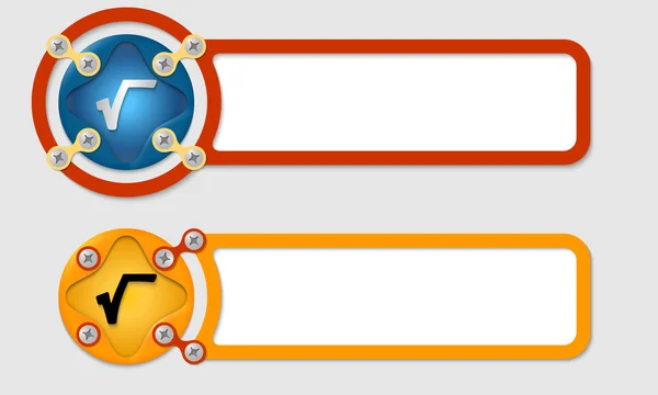 Abstracte vakken voor tekst met schroeven en radix — Stockvector