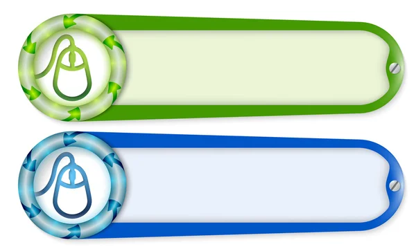 Set van twee knoppen met de pijlen en muispictogram — Stockvector