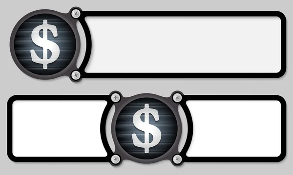 Cornici scure per qualsiasi testo con simbolo dollaro — Vettoriale Stock