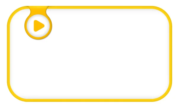 Yellow text frame for any text with play symbol — Stock Vector