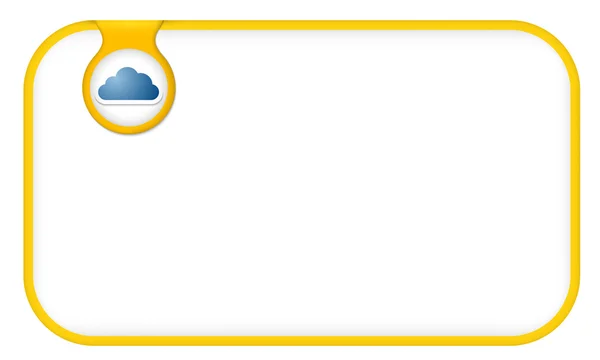 Ramka tekstowa żółty dla dowolnego tekstu z chmurą — Wektor stockowy