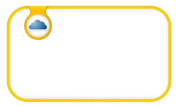 Gele tekstframe voor tekst met cloud — Stockvector