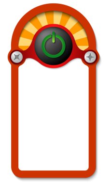 Güç düğmesi ile herhangi bir metin için kırmızı dikey kutu