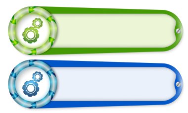 set of two buttons with arrows and cogwheels clipart
